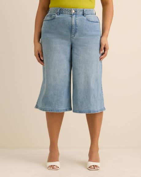 Jean culotte taille moyenne &agrave; jambe &eacute;vas&eacute;e, coupe galb&eacute;e - d/C JEANS