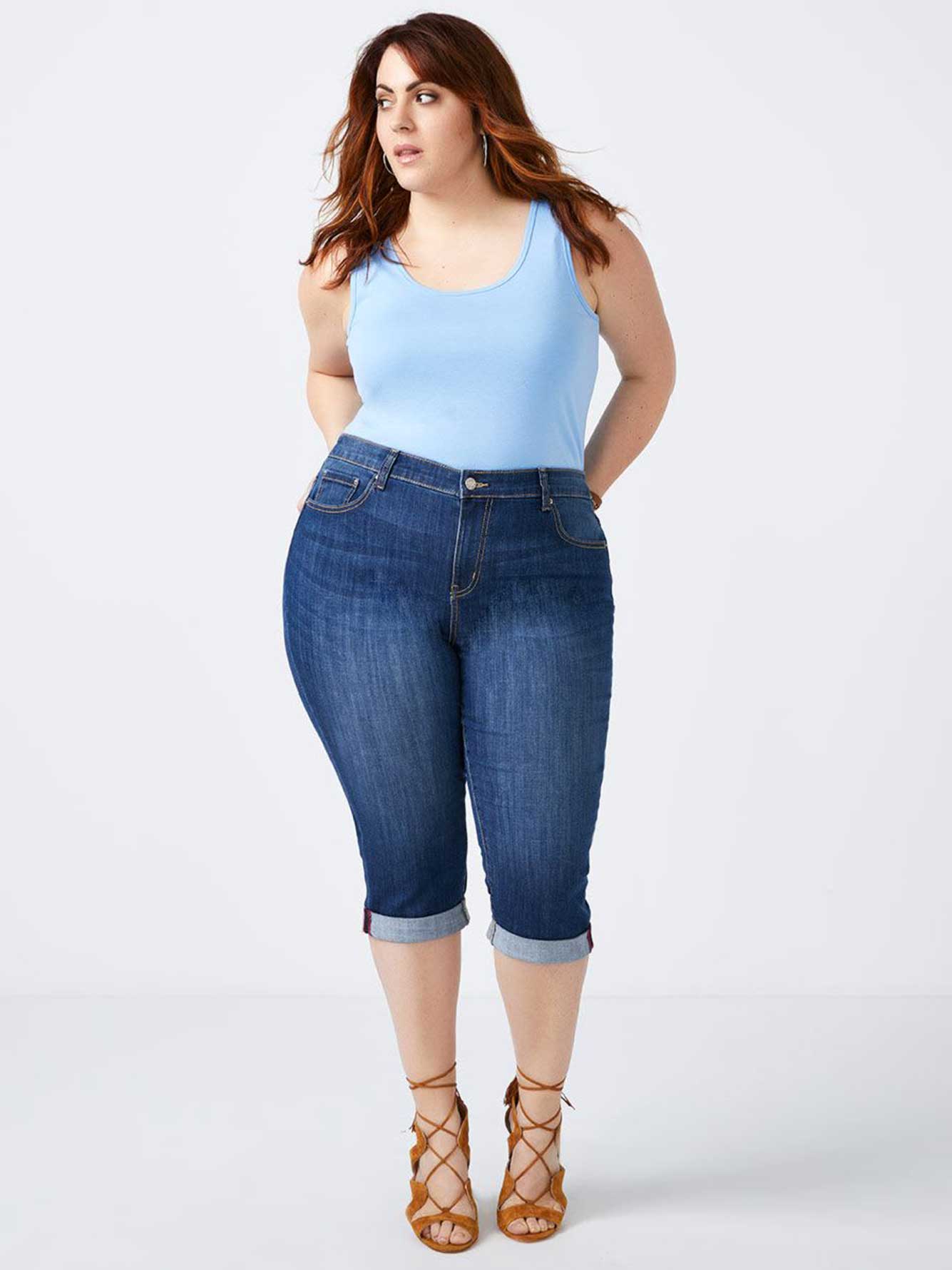 Petite Curvy Fit Denim Capri - d/C JEANS | Penningtons