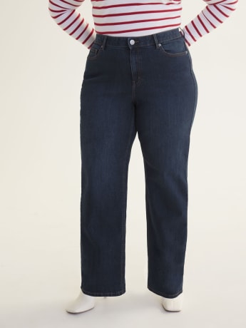 Responsible, Curvy-Fit High-Rise Wide-Leg Jeans, Dark Wash - d/C Jeans