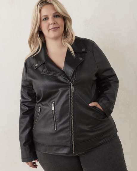 Faux-Leather Moto Jacket | Penningtons