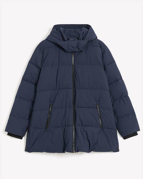 Stretch Puffer Jacket with Removable Hood