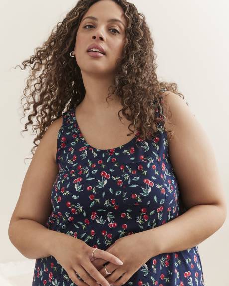 Cherry-Print Sleeveless Long Sleepshirt - ti Voglio