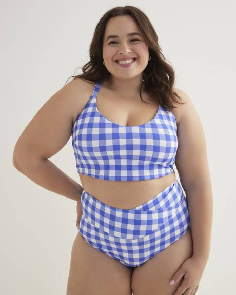 Gingham Longline Bikini Top
