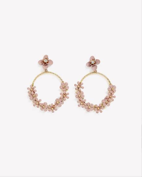 Flower Hoop Earrings