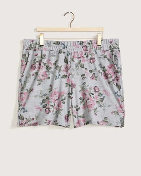 Printed French Terry Pull-On Shorts - ActiveZone