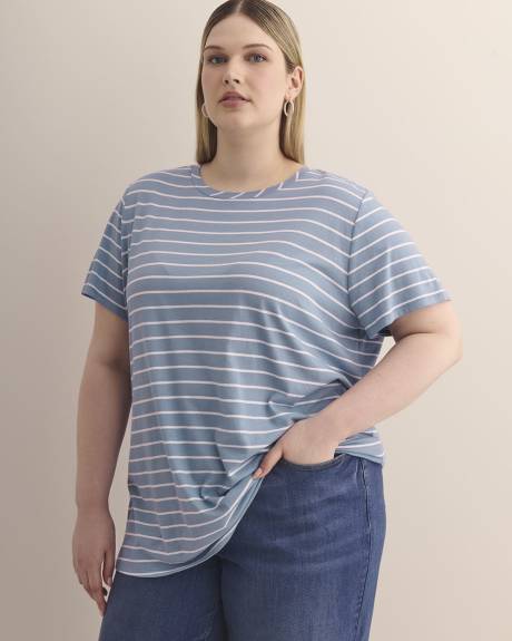 T-shirt à manches courtes et col rond, coupe boyfriend - Essentiels PENN.