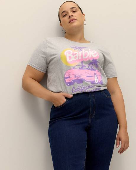 Grey License Tee with Barbie Print