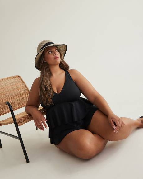 Black Ruffled Tankini