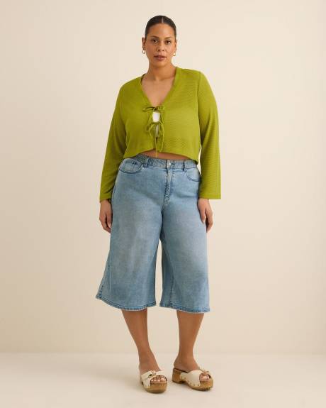 Cardigan nou&eacute; &agrave; manches cloches