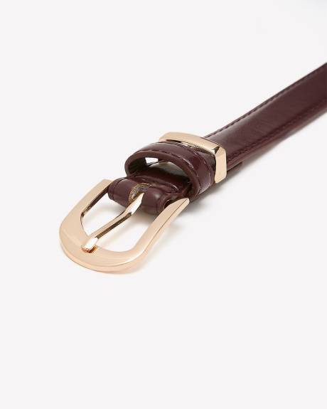 Ceinture bourgogne avec boucle asymétrique