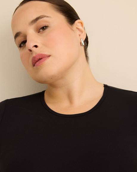 Cheeky Black Knit Short-Sleeve Bodysuit - ti Voglio