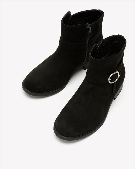 Extra Wide Width, Microsuede Bootie with Foldover Buckle