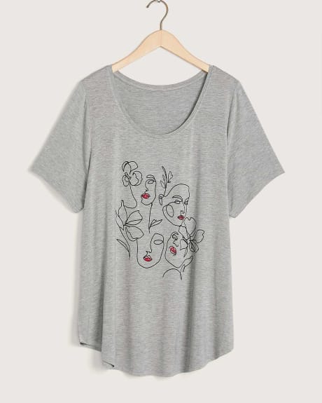 Modern Fit Short Sleeve Scoop Neck Tee, Printed - In Every Story