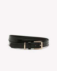 Black Croco-Textured Belt