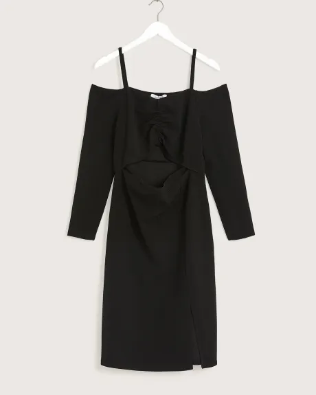 Black Off-the-Shoulder Long-Sleeve Dress - Addition Elle
