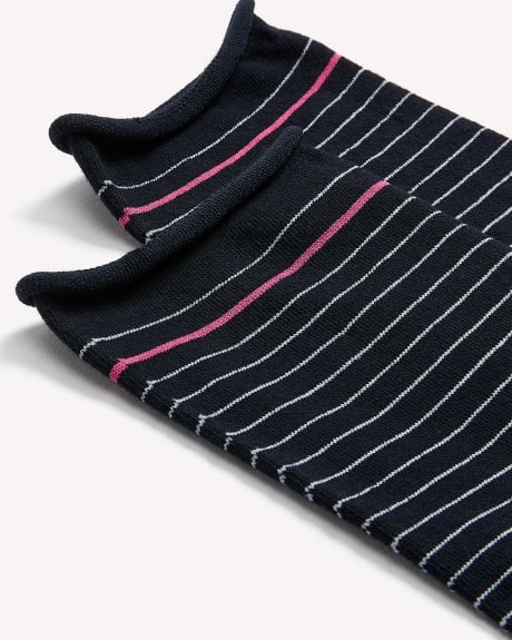 Chaussettes rayées à rebords ondulés