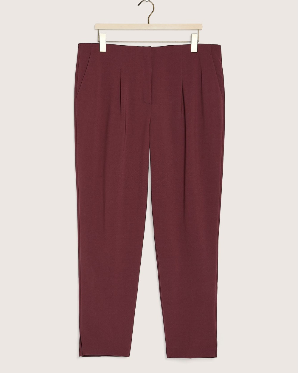 High-Waisted Tapered-Leg Pant with Pleats - Addition Elle