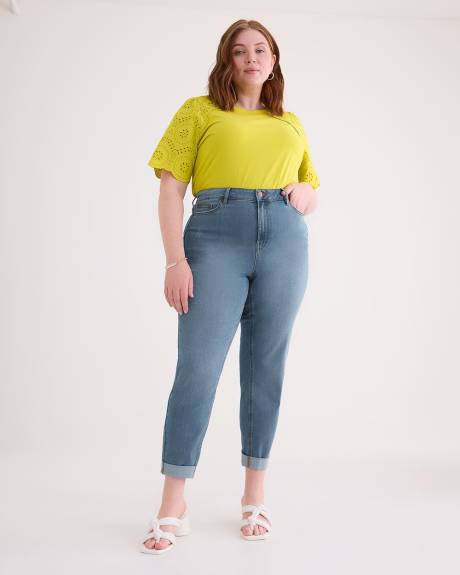 1948-Fit High-Rise Rolled Hem Jeans, Light Wash - d/C JEANS