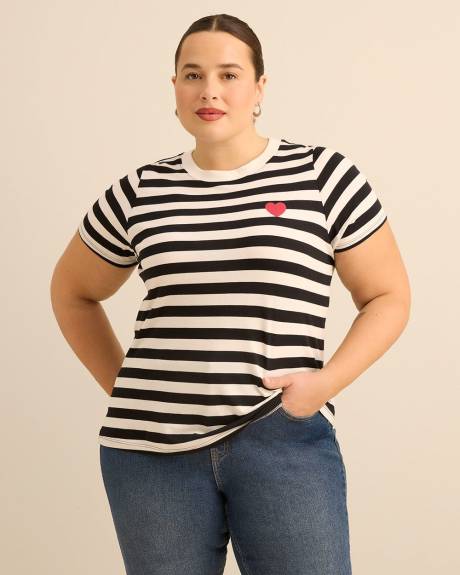 Striped Crewneck Tee - PENN. Essentials