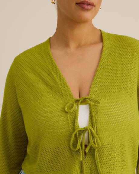 Cardigan nou&eacute; &agrave; manches cloches