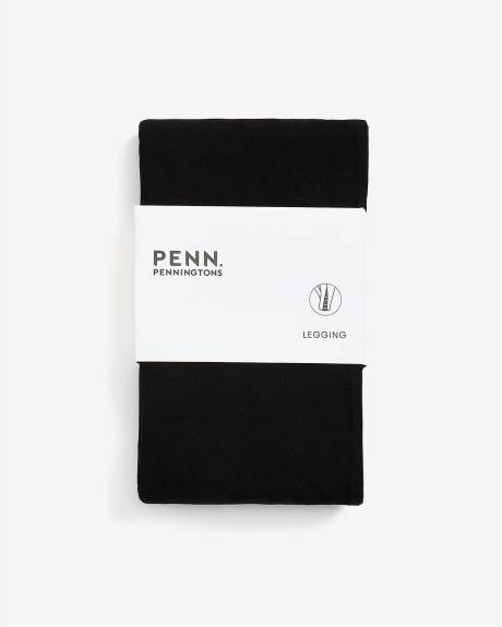 Responsible, Black Legging with Leopard Mesh Insert - PENN. Essentials