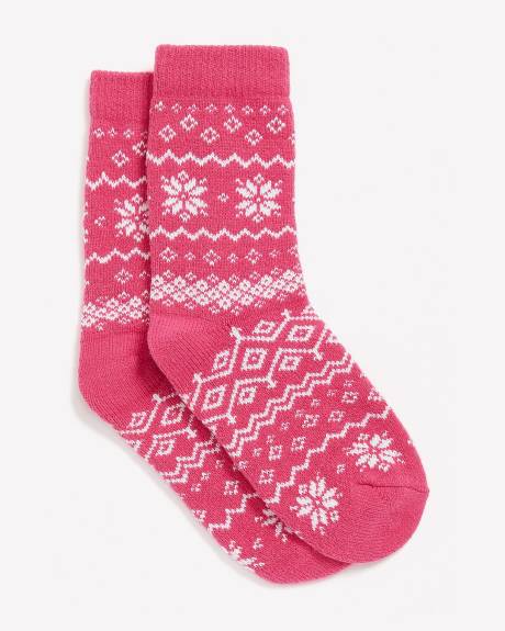 Jacquard Crew Socks