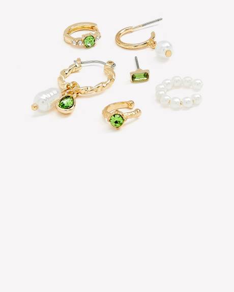 Assorted Ear Lobe Earrings, Set of 6