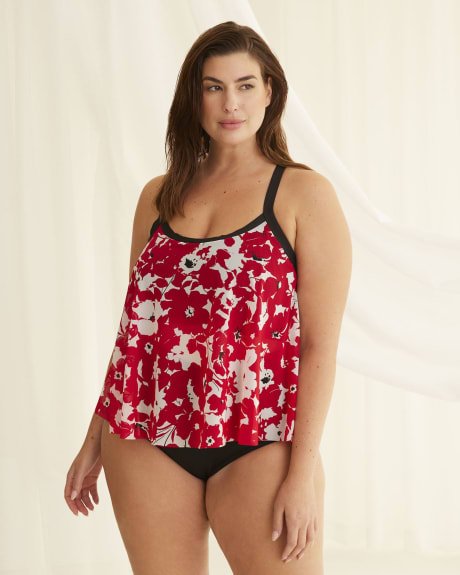 Printed Tankini with Back Ring Detail