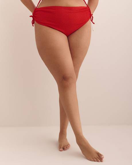Red Luna High-Waisted Drawstring Swim Brief - Nana The Brand
