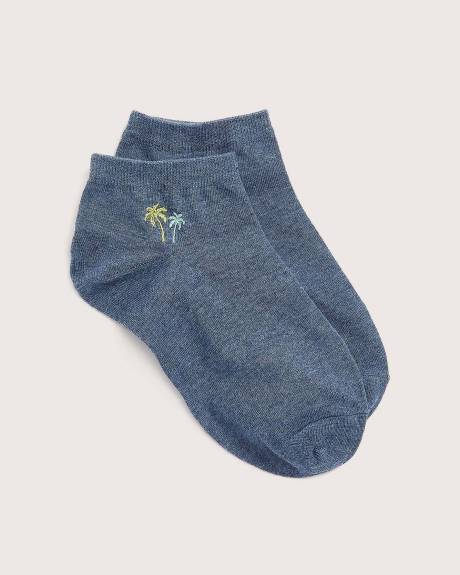 Ankle Socks with Palm Tree Print