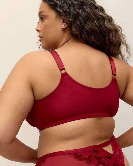 Red Unlined Underwire Front-Closure Lace Bra - Déesse Collection