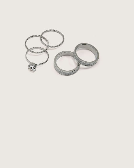 Assorted Paper Glitter Rings, Set of 5