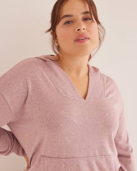 Long Sleeve V-Neck Hoodie - Active Zone