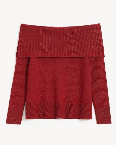 Folded-Over Off-Shoulder Sweater - Addition Elle