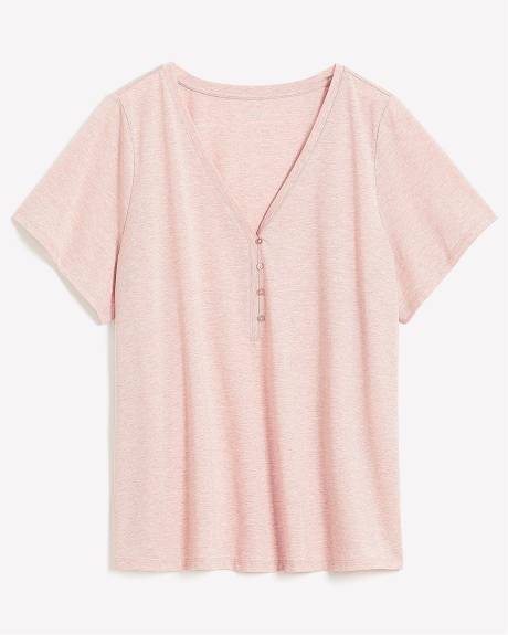 Haut de pyjama chiné à col Henley - ti Voglio