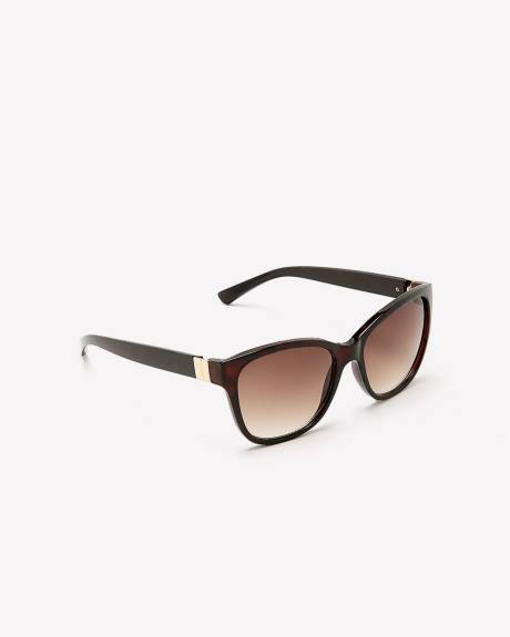 Lunettes de soleil Wayfarer à détail métallique