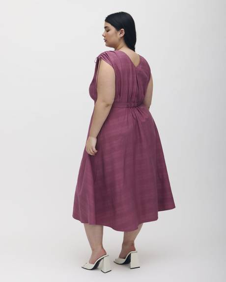 Robe boutonnée mi-longue sans manches avec col en V - Addition Elle