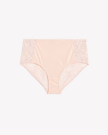 Satin Microfibre Brief with Lace and Bow - ti Voglio