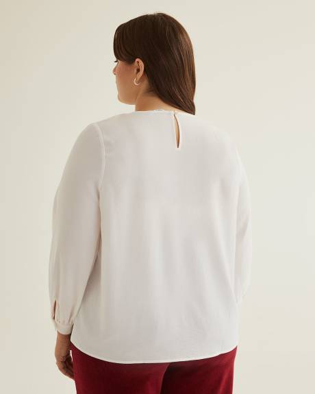 Satin Blouse with Lace Inserts