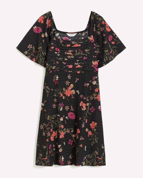 Knit Dress with Front Pleating - Addition Elle