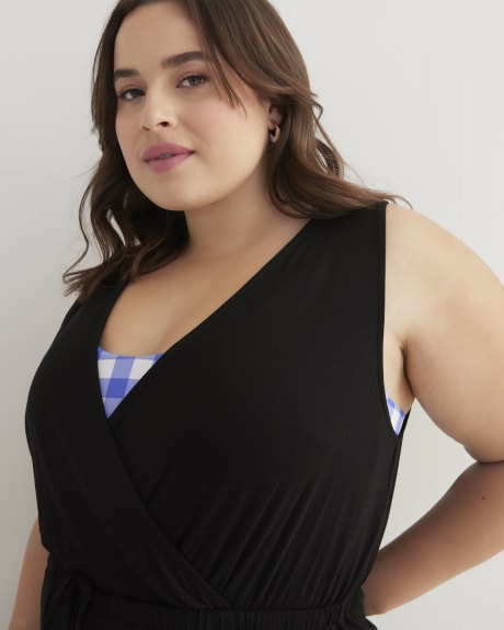 Responsible, Empire-Cut Maxi Cover-Up Swim Dress