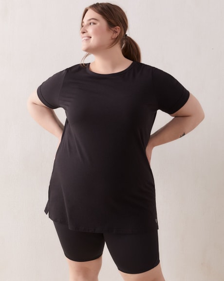 Tunic-Length Tee With Crisscrossing Back - ActiveZone
