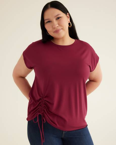 Responsible, Long Knit Top with Shirring Hem