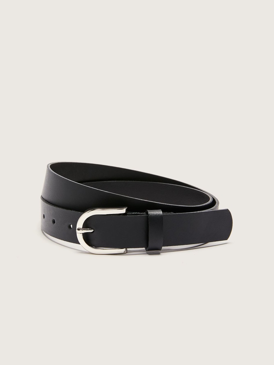 Basic Black Leather Belt - Addition Elle