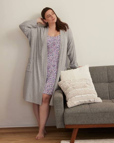 Grey Waffle Knit Robe - ti Voglio