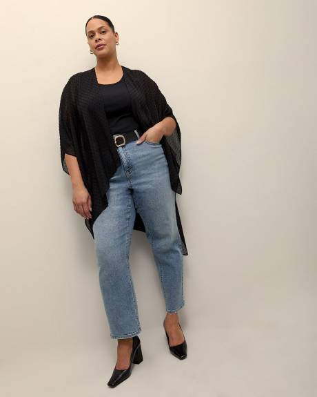 Black Lightweight Clip Dot Textured Cape
