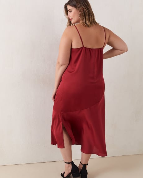 Satin Sleeveless Midi Dress - Addition Elle