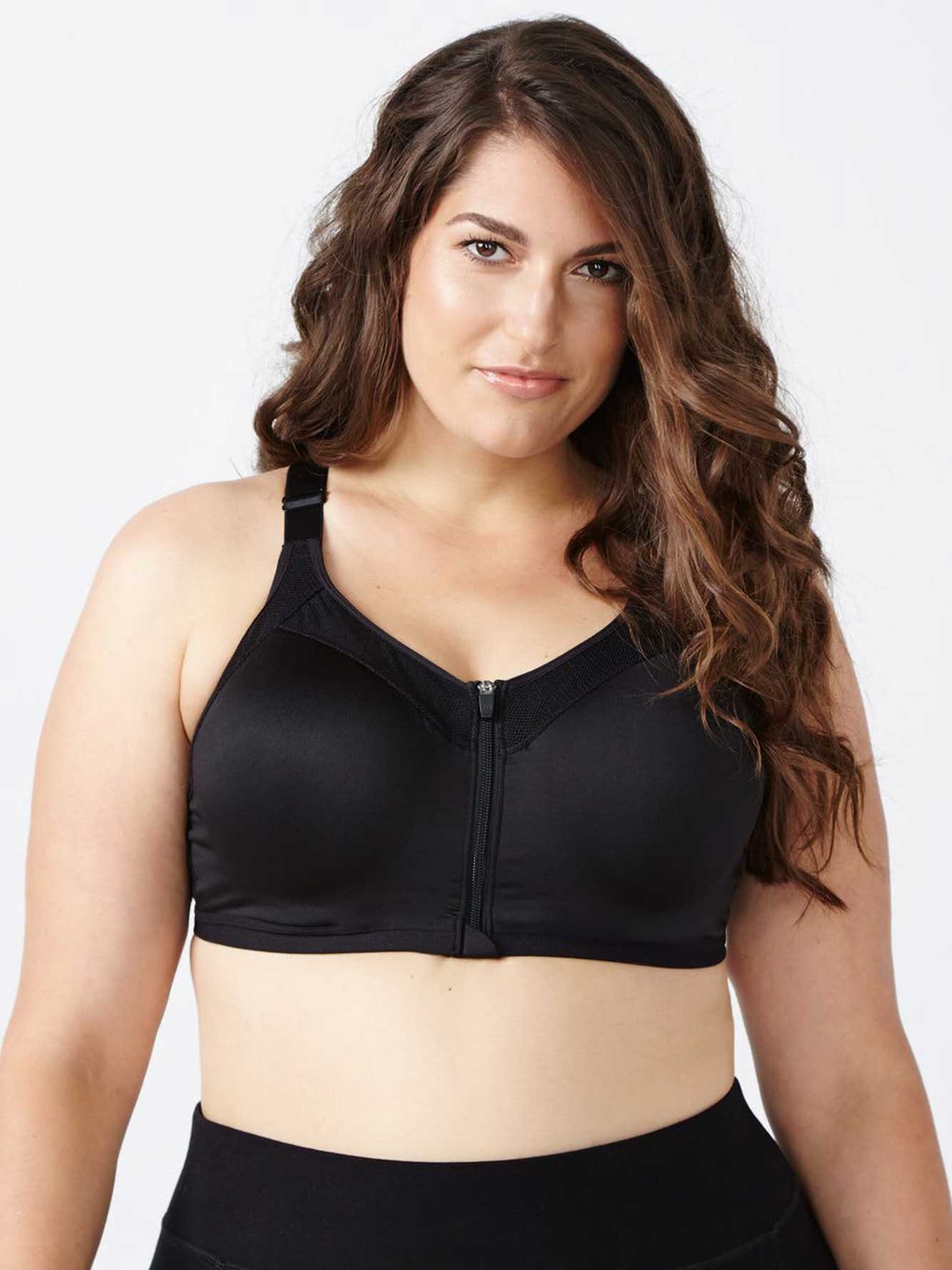 front zip sports bra plus size