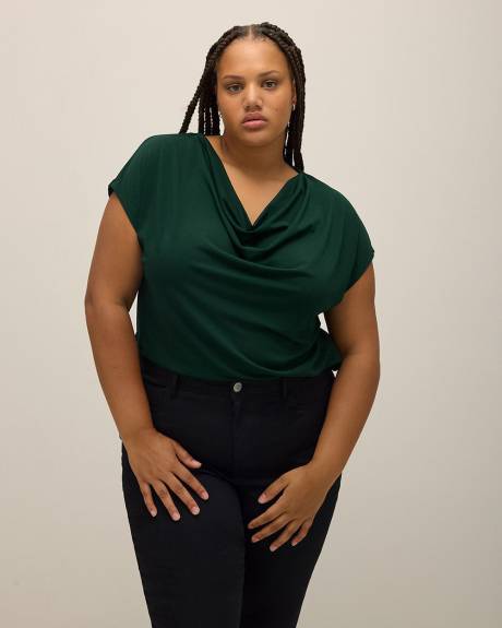 Cowl-Neck Knit Top