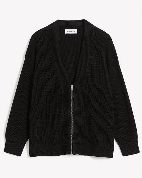 Cardigan zippé à mailles perlées - Addition Elle